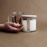 CINNAMON CANDLE IN GLASS VOTIVE