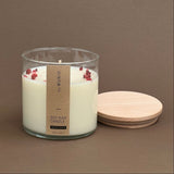 APPLE SPICE CANDLE IN GLASS VOTIVE WITH 2 WICKS