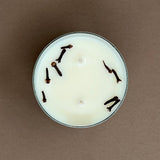 CLOVES & ORANGE CANDLE IN GLASS VOTIVE WITH 2 WICKS