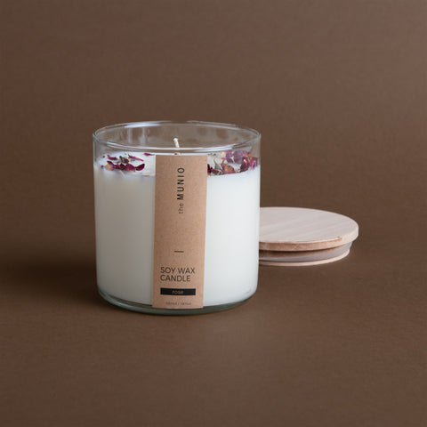 ROSE CANDLE IN GLASS VOTIVE